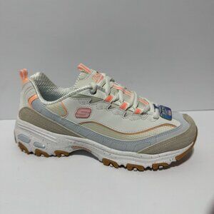 Skechers Womens Dlites Bold Views Sneaker White Size 8.5 M